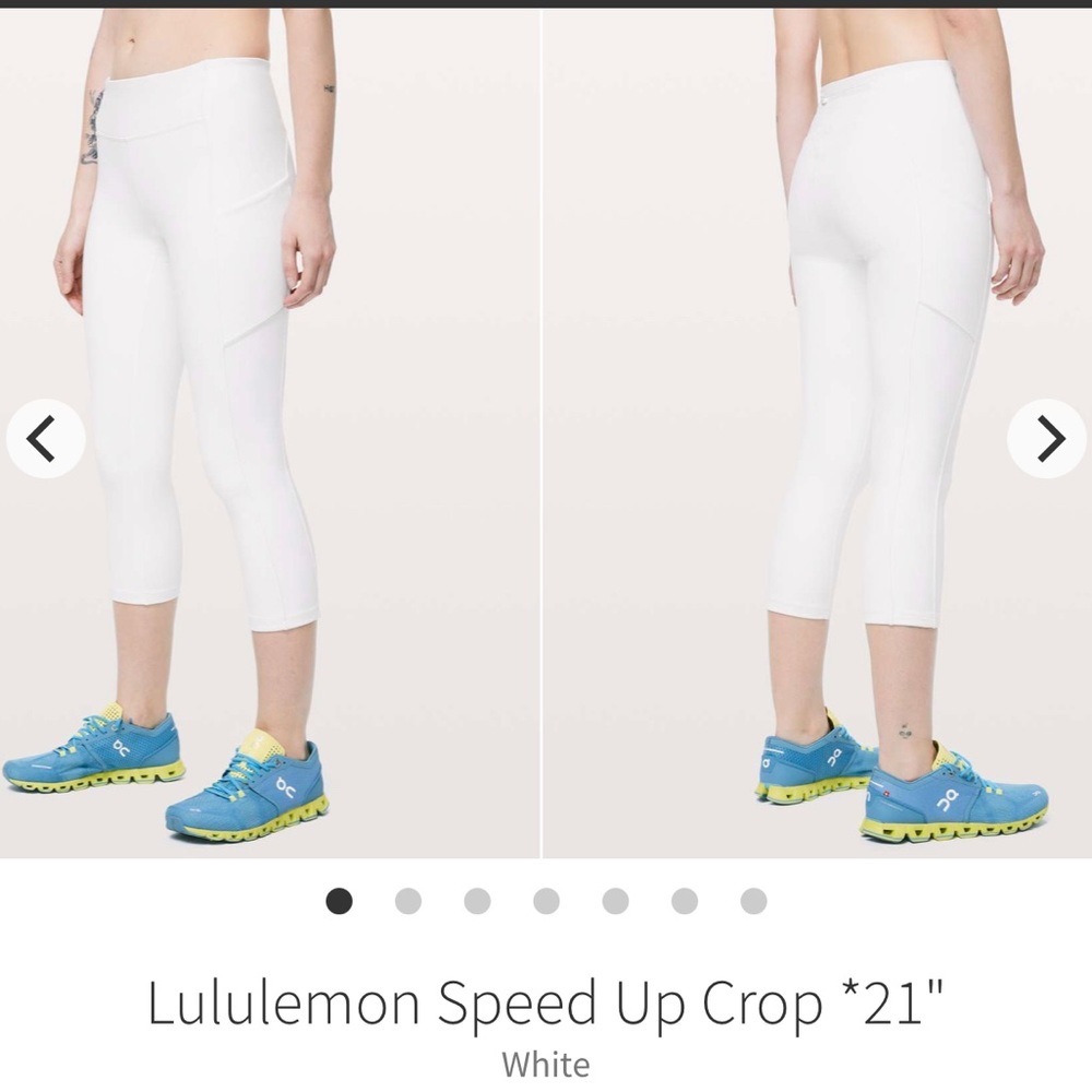 Lululemon Speed Up Crop *21" in White